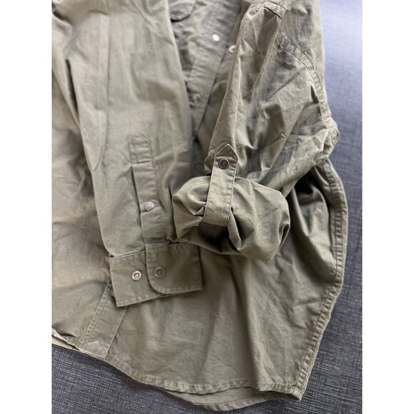 Ralph Lauren Woman P/S Safari Shirt 100% Cotton Button Down Beige Khaki Pockets - Picture 4 of 9